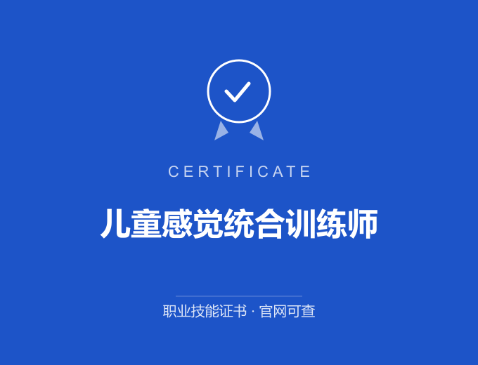 宁波儿童感觉统合训练师证书 蓝色证书封面 职业技能证书 发证机构官网可查