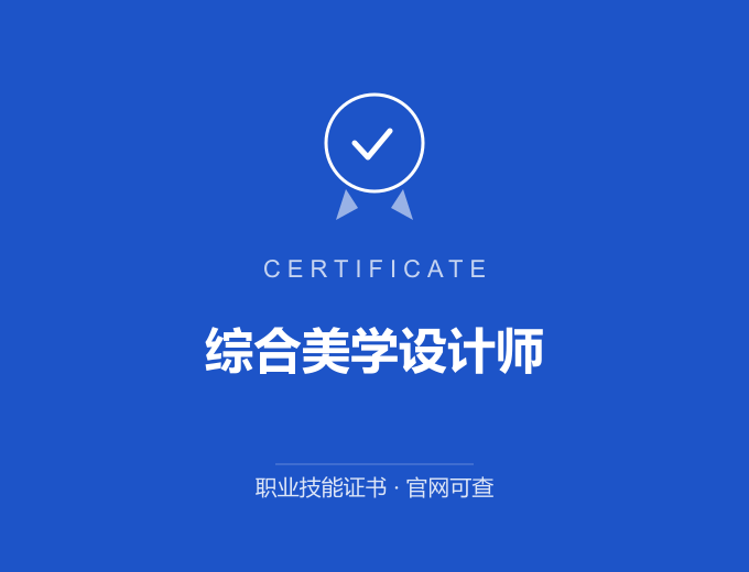 宁波综合美学设计师证书 蓝色证书封面 职业技能证书 发证机构官网可查